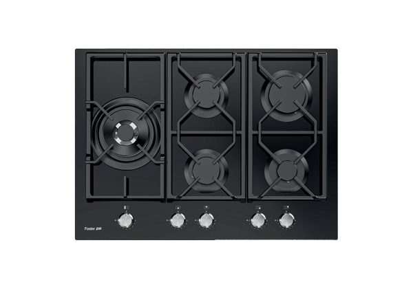 כיריים גז FRATELLI כיריים 5 להבות גז זכוכית שחורה 700X511 מ"מ